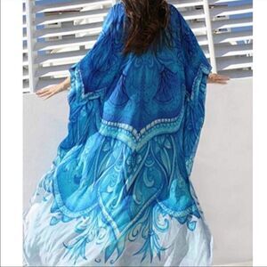 NEW Aqua Print Kaftan Beach Dress